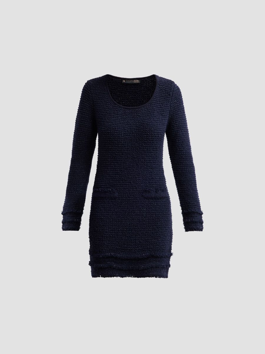 Chiara Boni La Petite Robe Women's Bouclé Mini Sweaterdress - Black - Size XS
