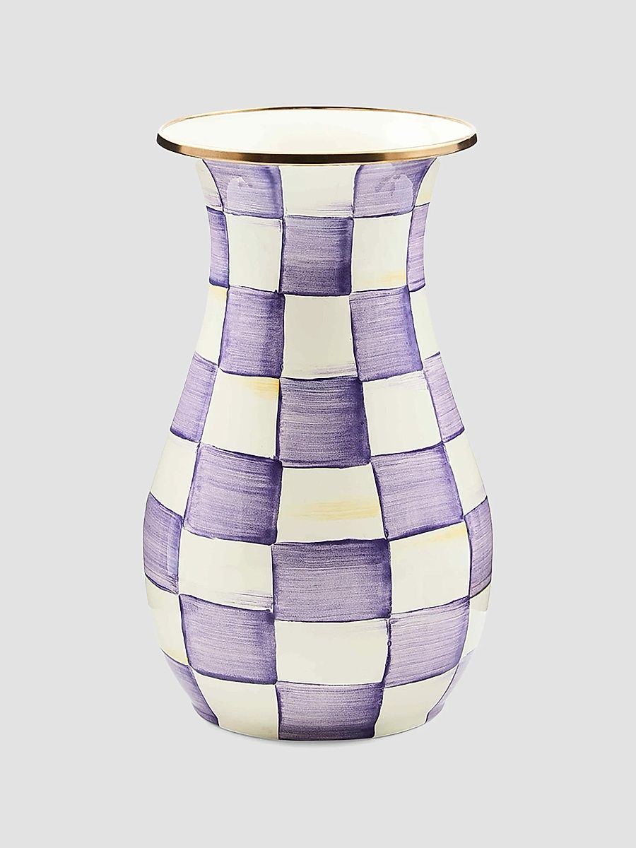 Violet Check Tall Vase