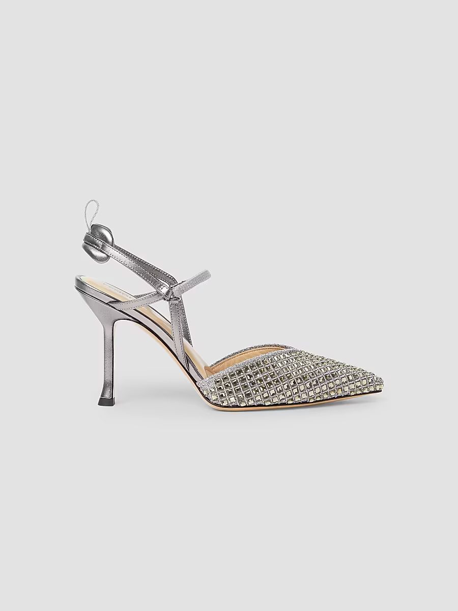 Women's Colibrì Embellished 95MM Leather Slingback Pumps - Light Black - Size 6