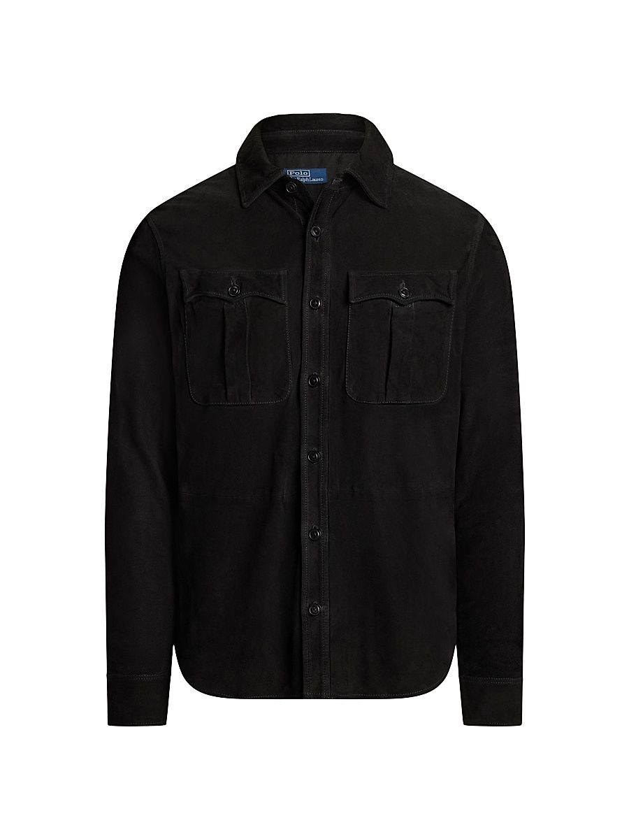 Men's Suede Utility Overshirt - Polo Black - Size XS