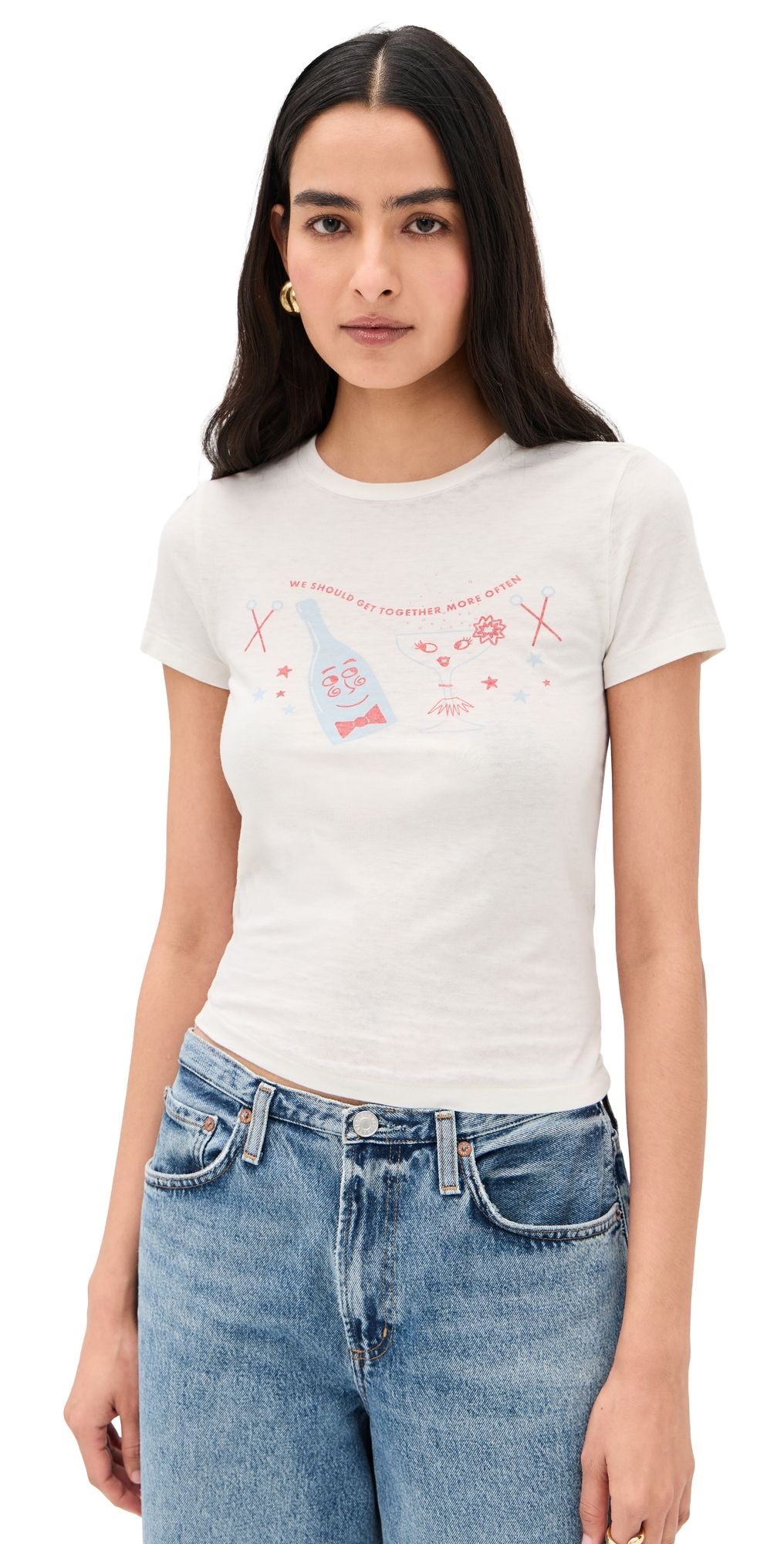 RE/DONE Tiny Tee Together Vintagewhite S