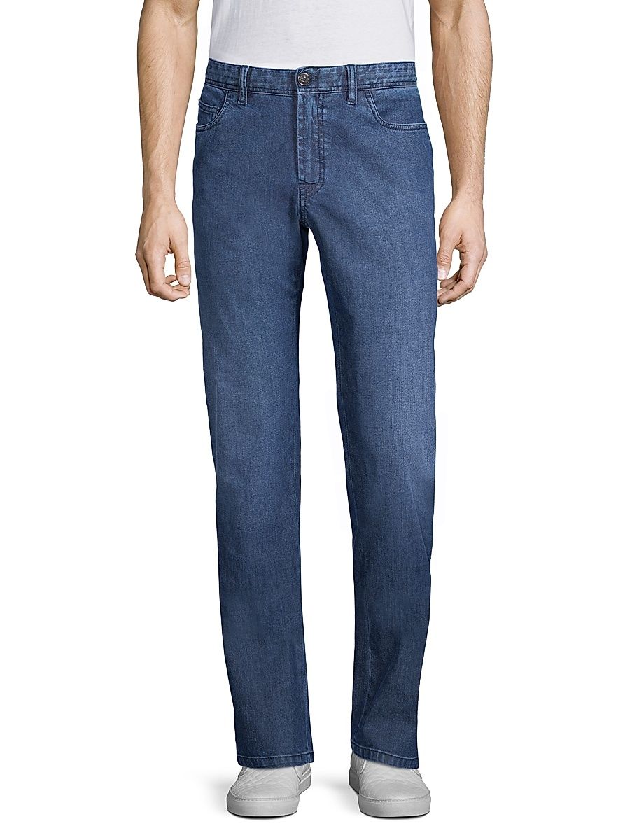 Brioni Men's Essential Boot Cut Fit Jeans - Navy - Size 42
