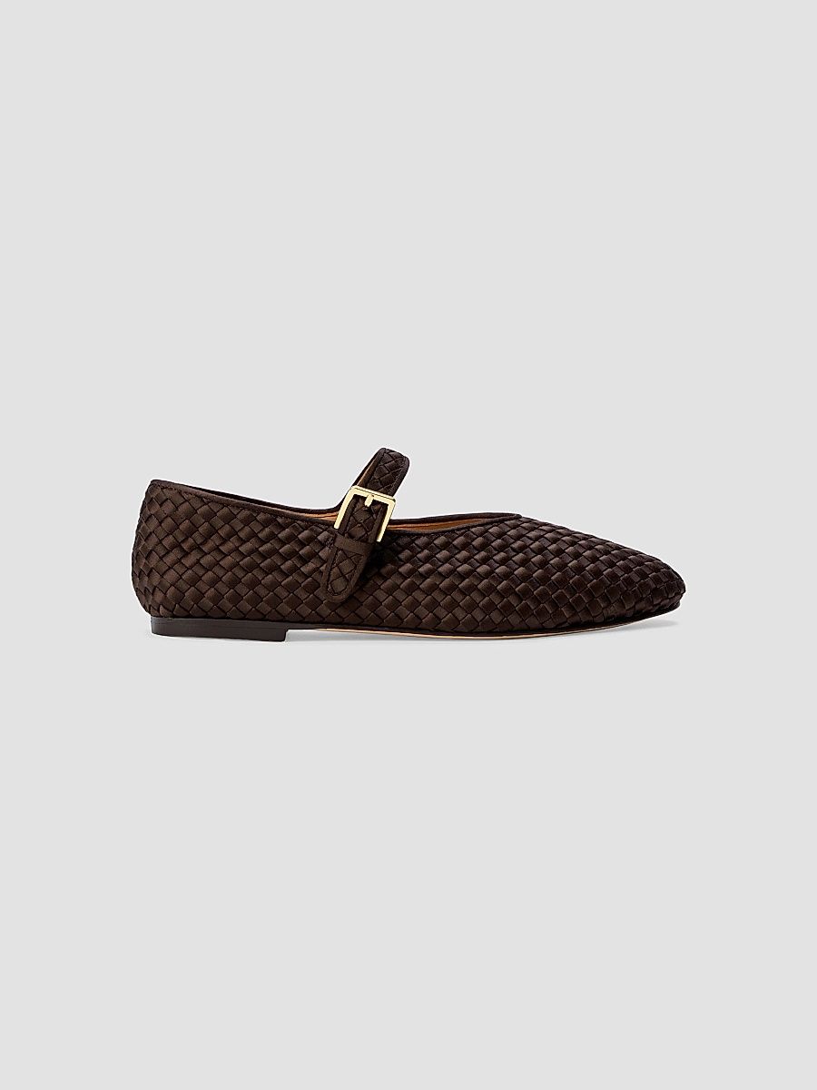 Women's Marais Satin Mary Jane Flats - Chocolate - Size 8