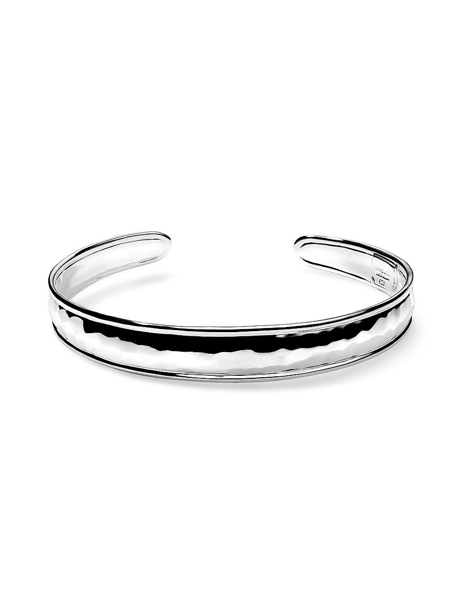 Women's Goddess Sterling Silver Thin Tapered Cuff - Silver - Size 7.5