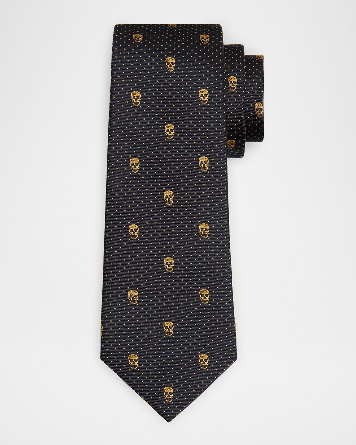 Men & apos;s Skull & Polka Dot Tie