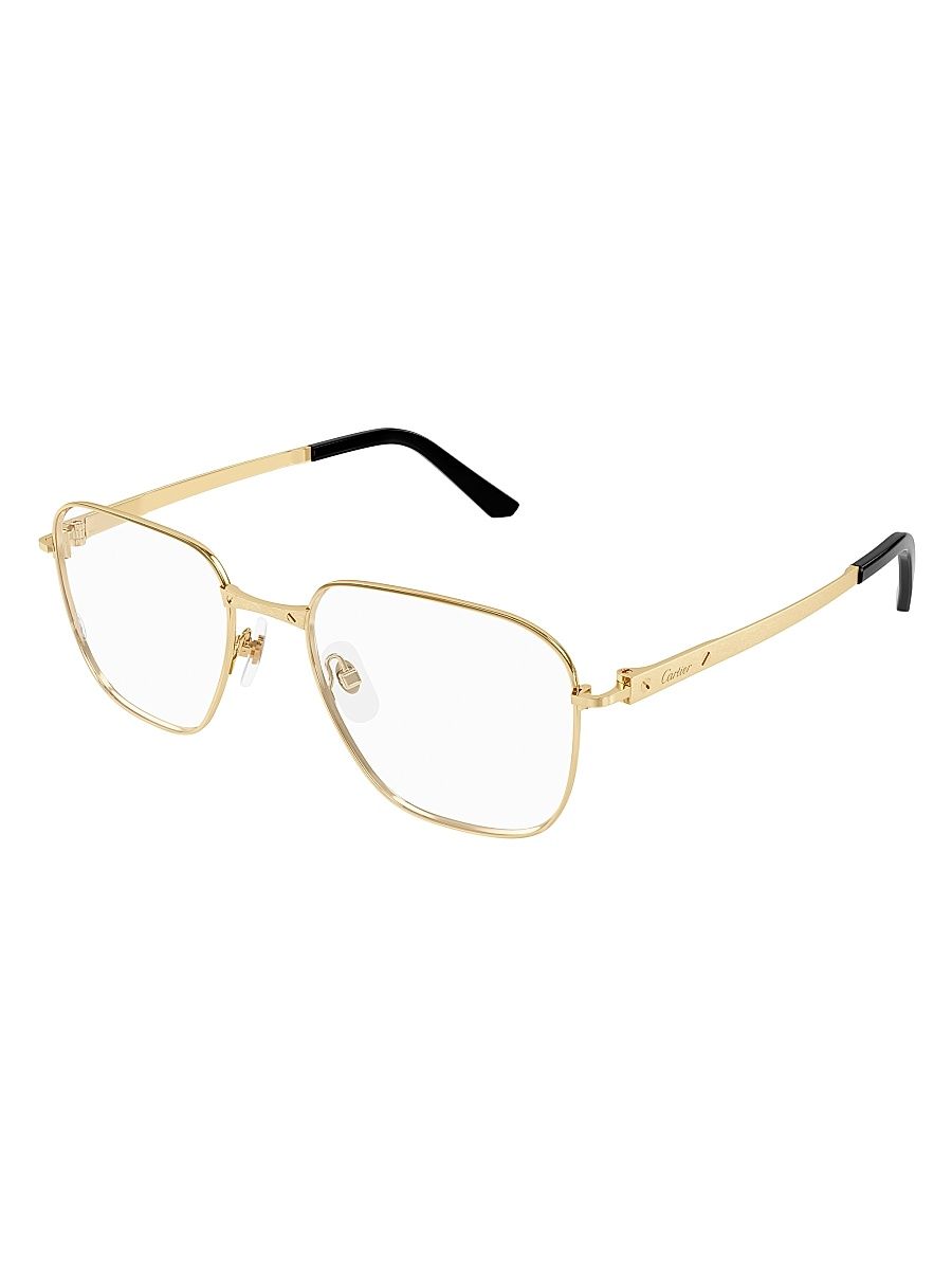 Men's Santos Classic 56MM Square Optical Glasses - Gold Clear