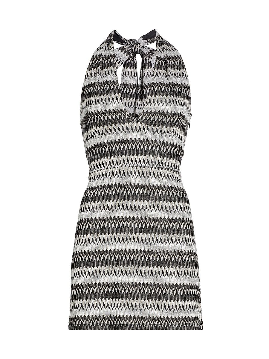 Women's Rayna Geometric Minidress - Black Sand Stone - Size 12