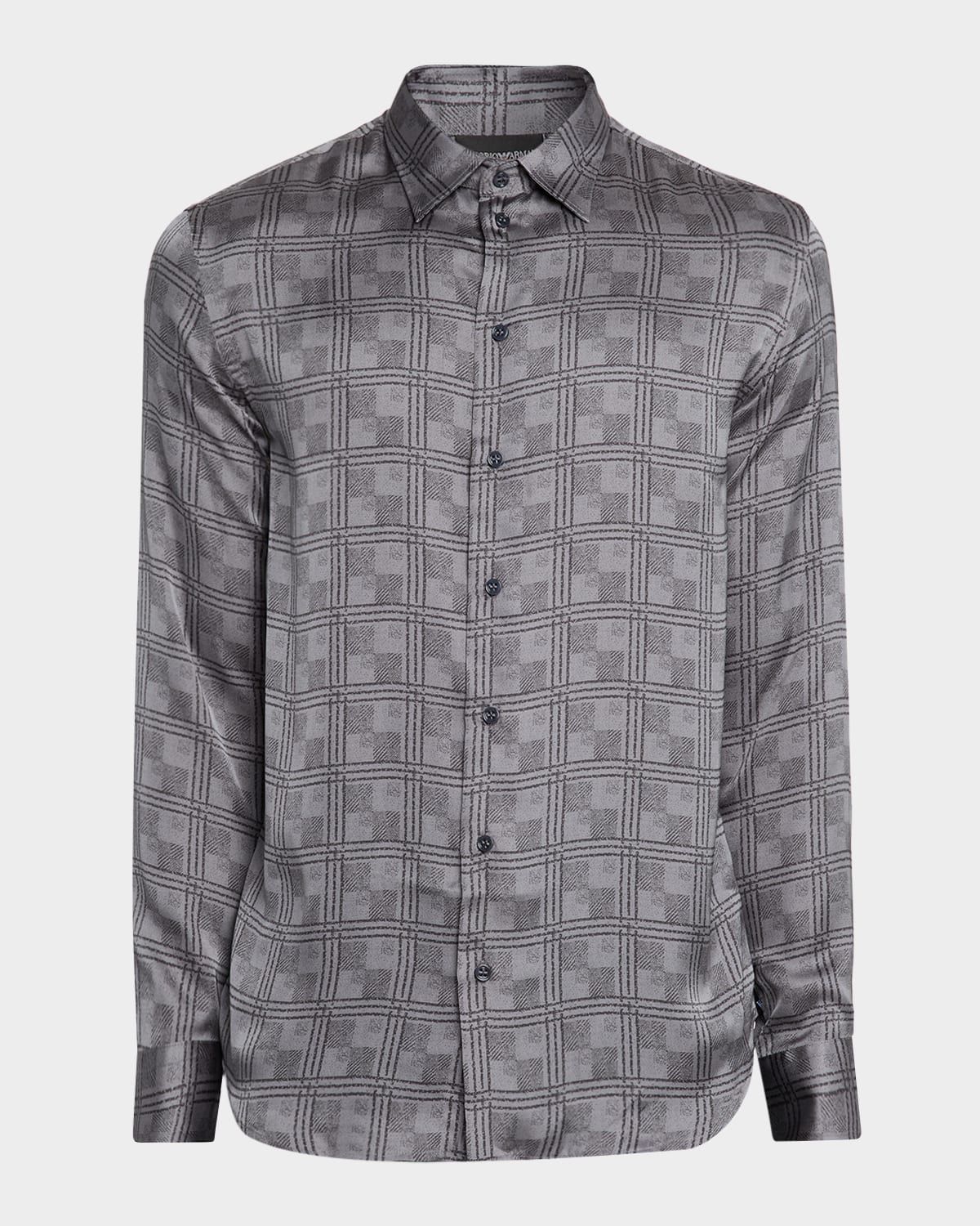 Men & apos;s Modern-Fit Large Check Jacquard Sport Shirt