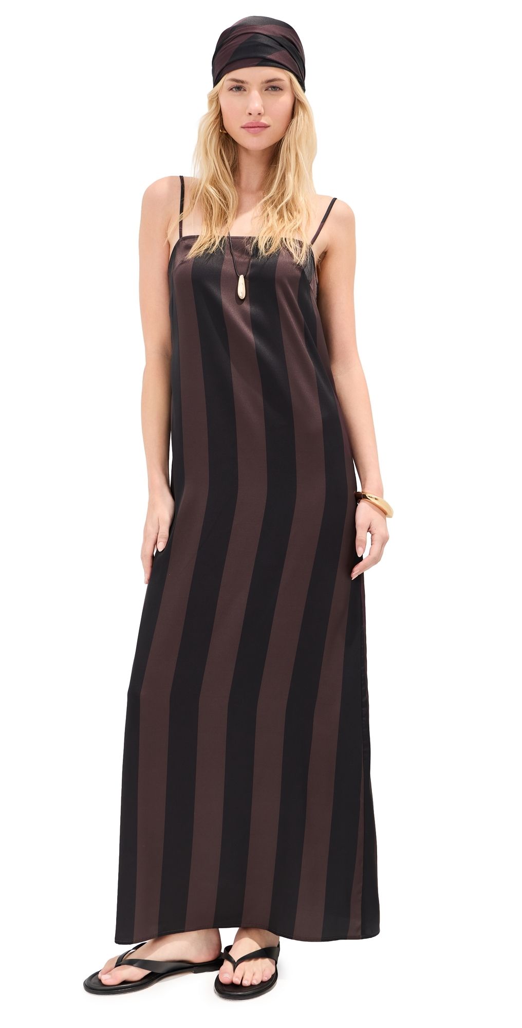 LE BOP Hailey Dress Chocolate/Black Stripe S