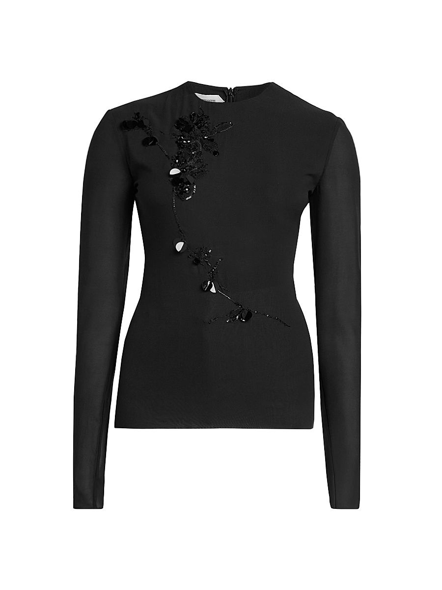 Women's Stretch Silk Blouse - Black - Size 10