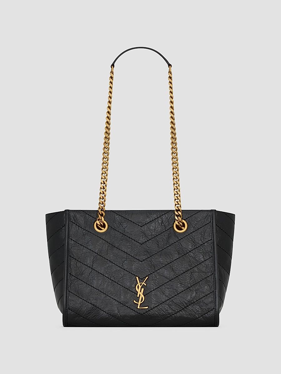 Saint Laurent Women's Niki Small Shopping Bag in Vintage Leather - Black