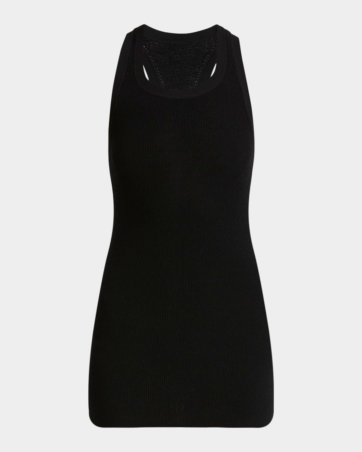 Matte Viscose Ribbed Knit Tank Top