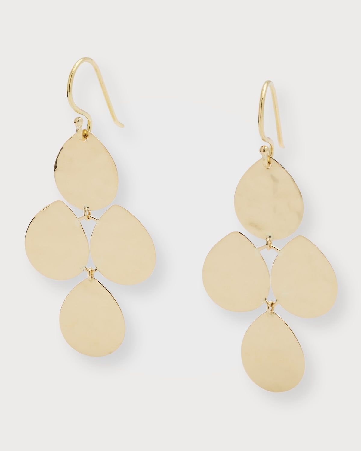 Small Crinkle Cascade Earrings in 18K Gold