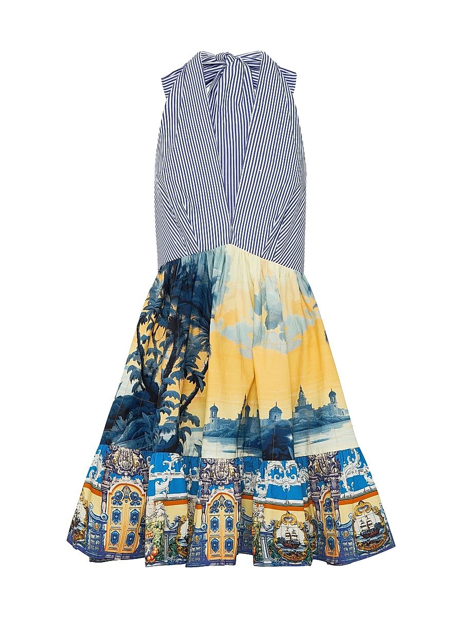 Women's Halterneck Ruffle Hem Minidress - Song Of Saint Anthony - Size Medium