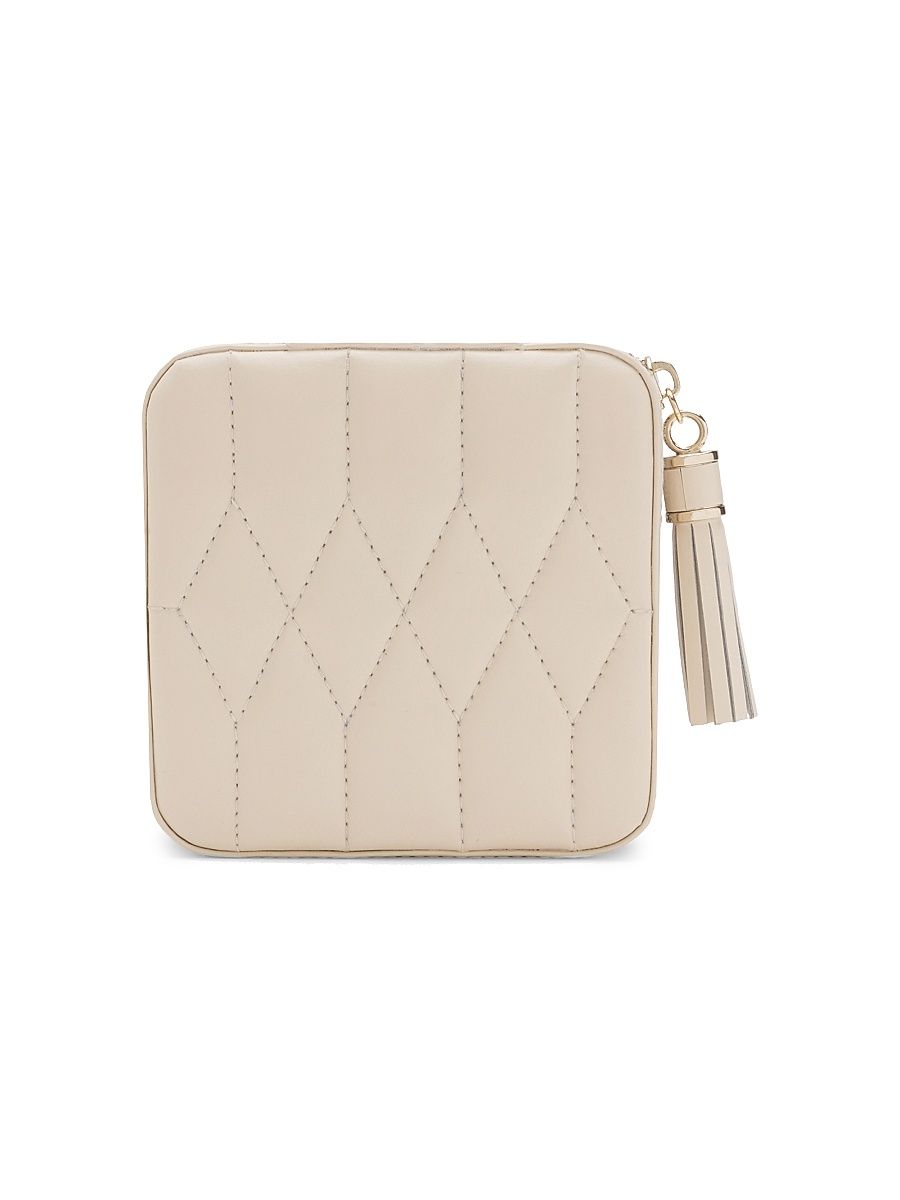 Caroline Leather Jewelry Travel Case - Ivory