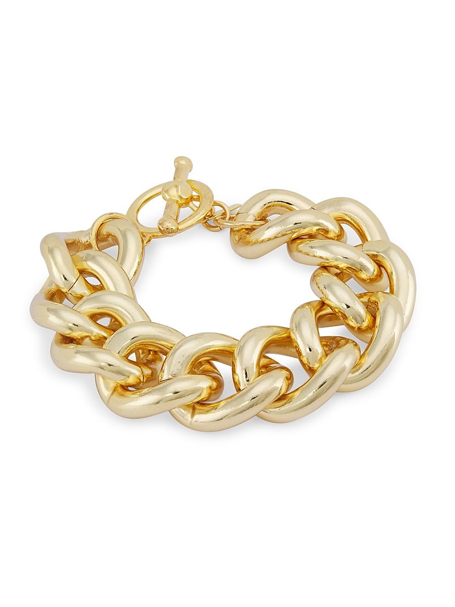 Women's 20K-Gold-Plated Chunky Curb-Chain Bracelet - Gold