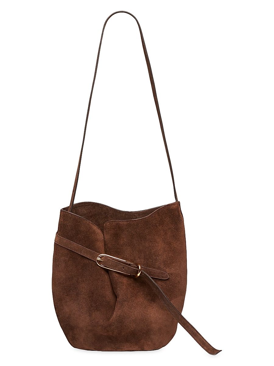 Women's Suede Hobo Bag - Dark Brown