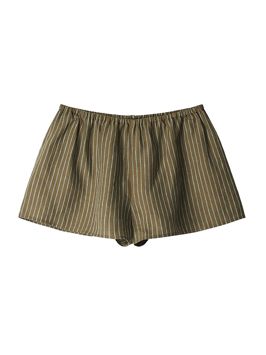Women's Paddle Striped Linen Shorts - Porto Stripe - Size XL