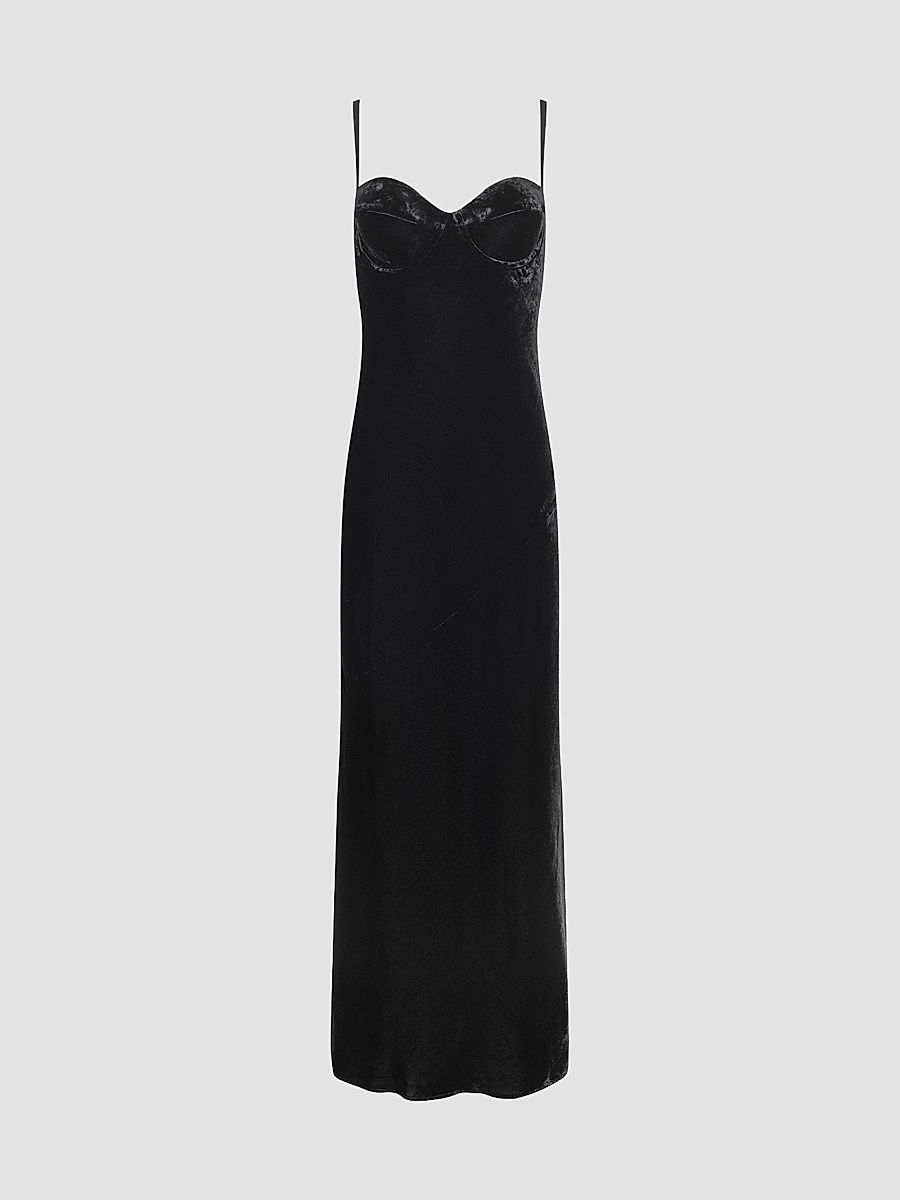 L'AGENCE Women's Sayla Bias-Cut Maxi Dress - Black - Size 0