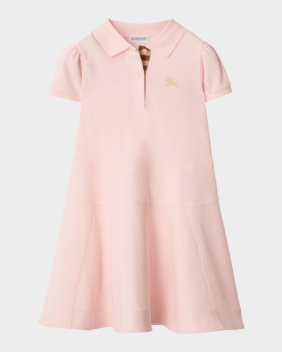 Girl & apos;s Cotton Polo Shirt Dress, Size 3-14