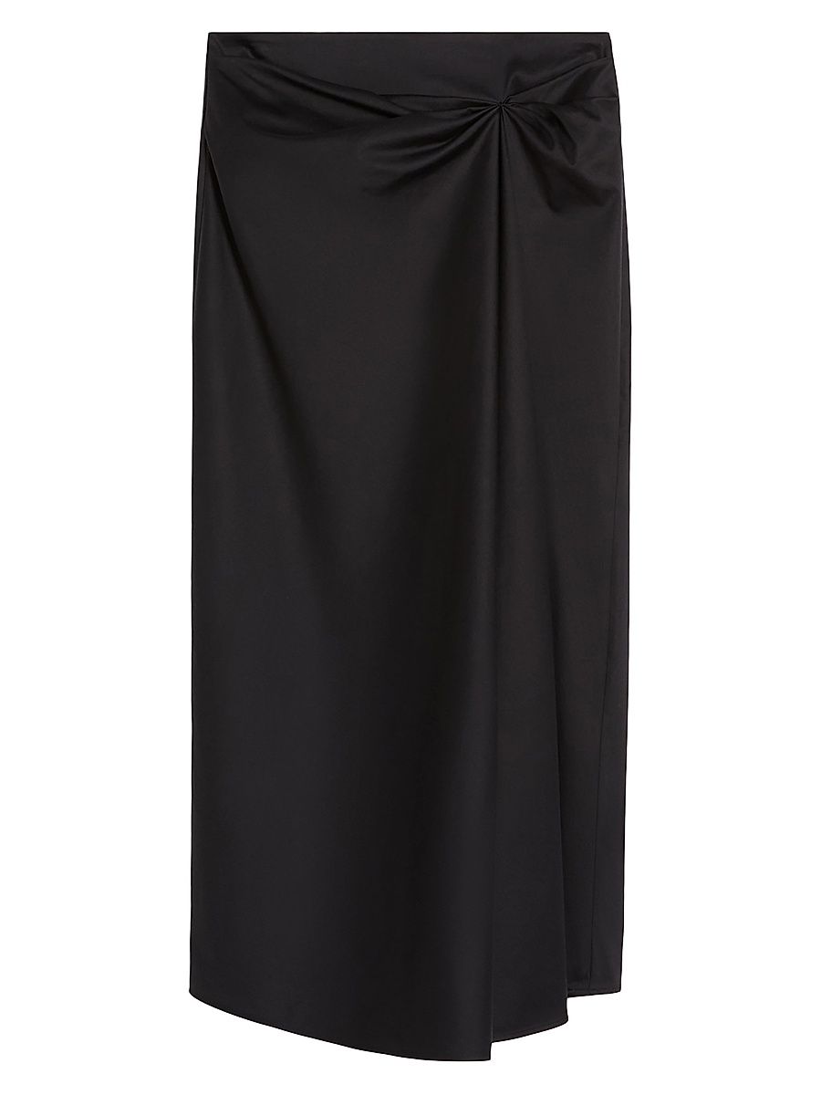 Women's Cotton Satin Skirt - Black - Size 16