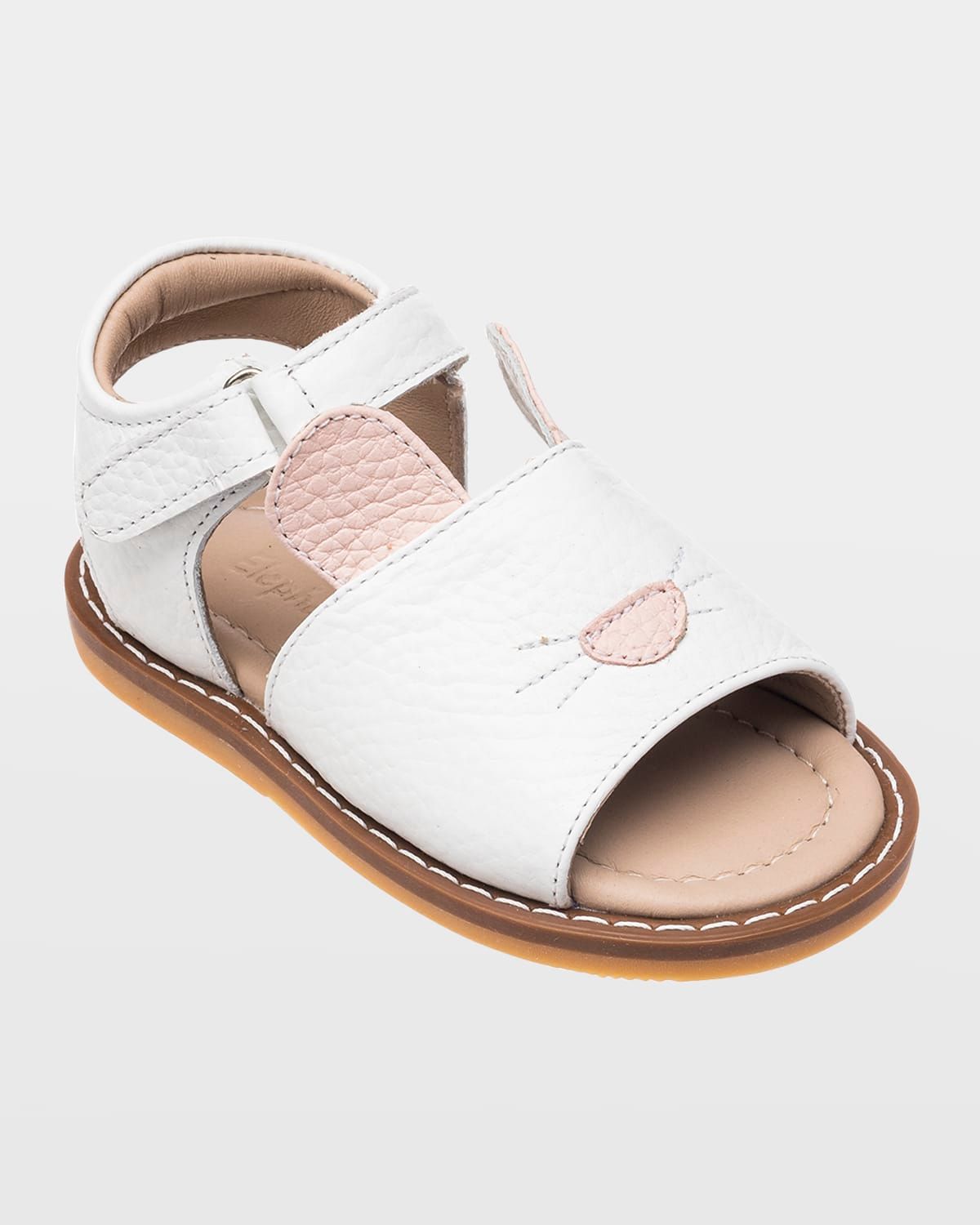 Girl & apos;s Bunny Leather Flat Sandals, Baby