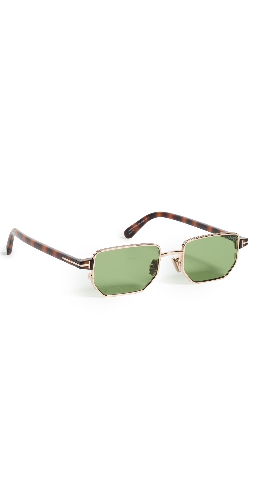 Tom Ford Rectangle Sunglasses Shiny Rose Gold One Size