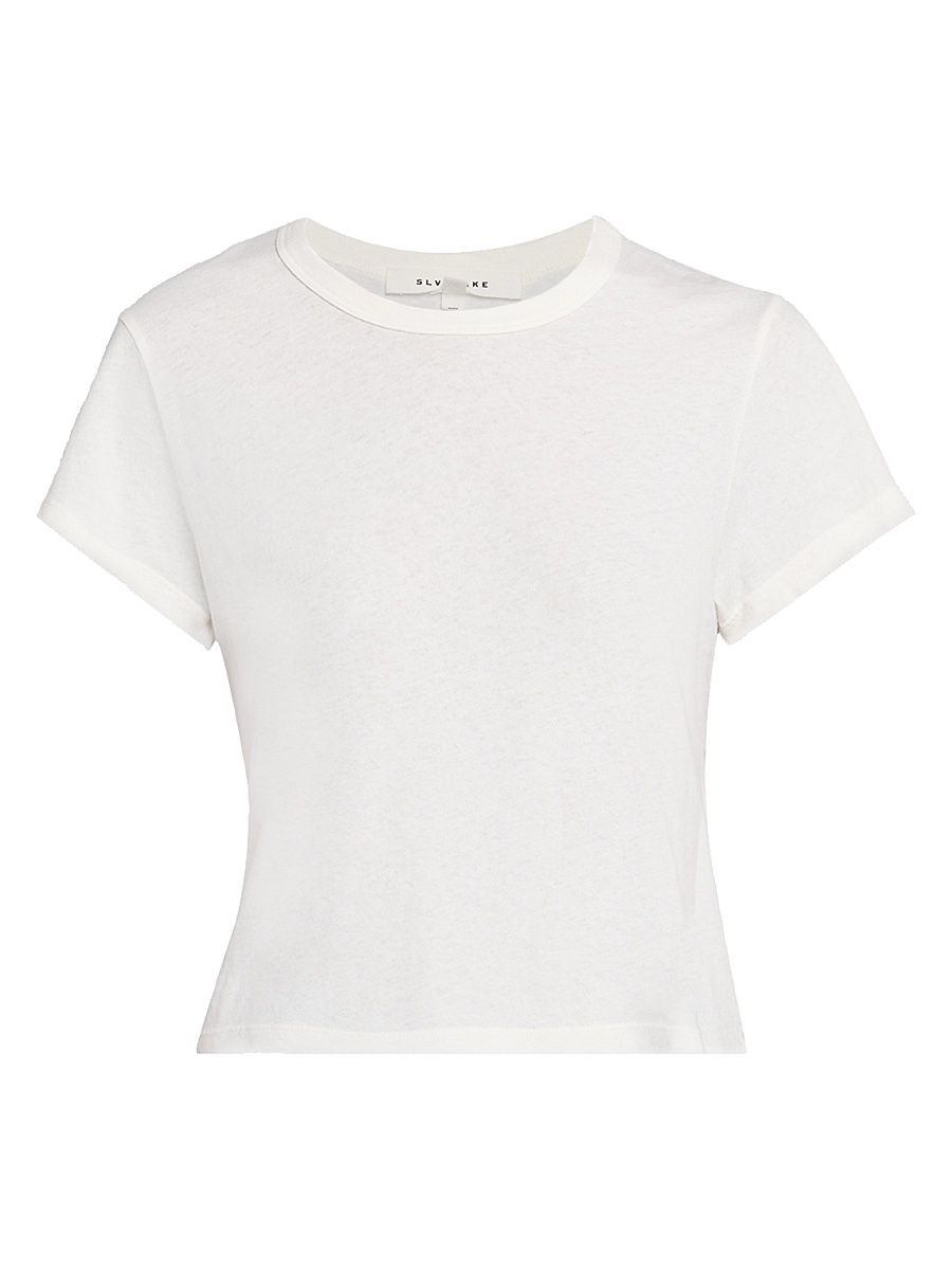 Women's Easy Lightweight Cotton T-Shirt - Natural White - Size Medium