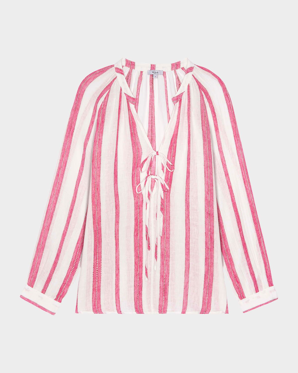 Brielle Stripe Linen-Blend Blouse