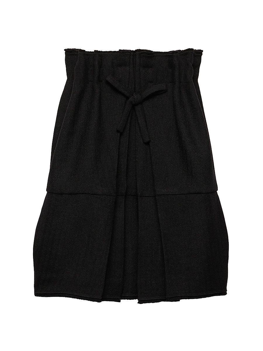 Women's Short Chevron Wool Dress - Black - Size 10