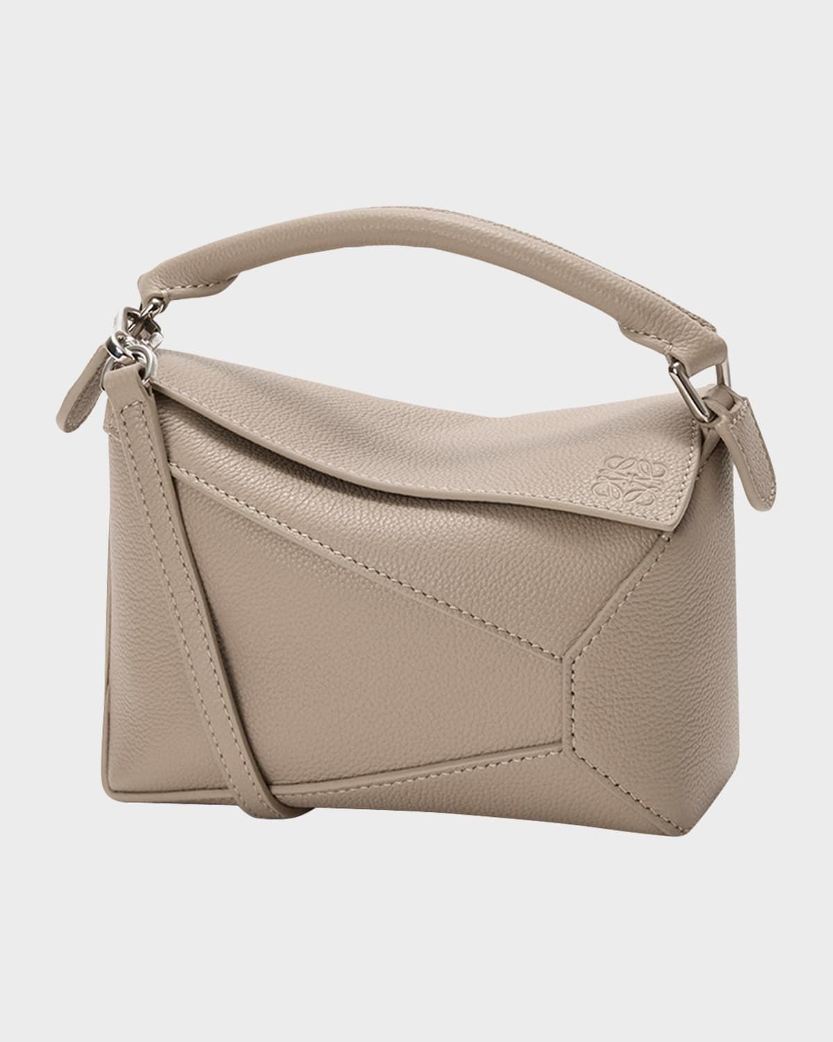 Puzzle Edge Mini Top-Handle Bag in Grain Leather