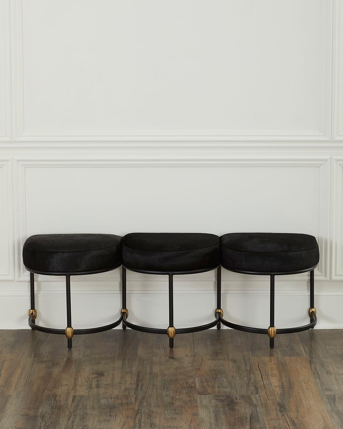 Blaire 3-Seat Hair on Hide Bench - 55"