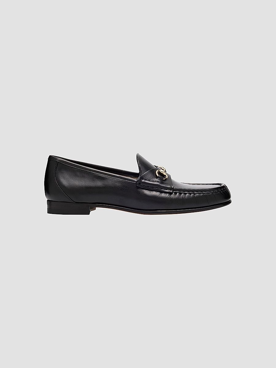 Gucci Women's Betis Glam Leather Bit Loafers - Black - Size 11.5