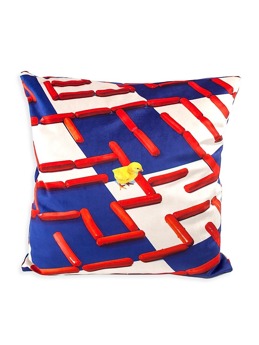 Toilet Paper Labyrinth Pillow - Blue