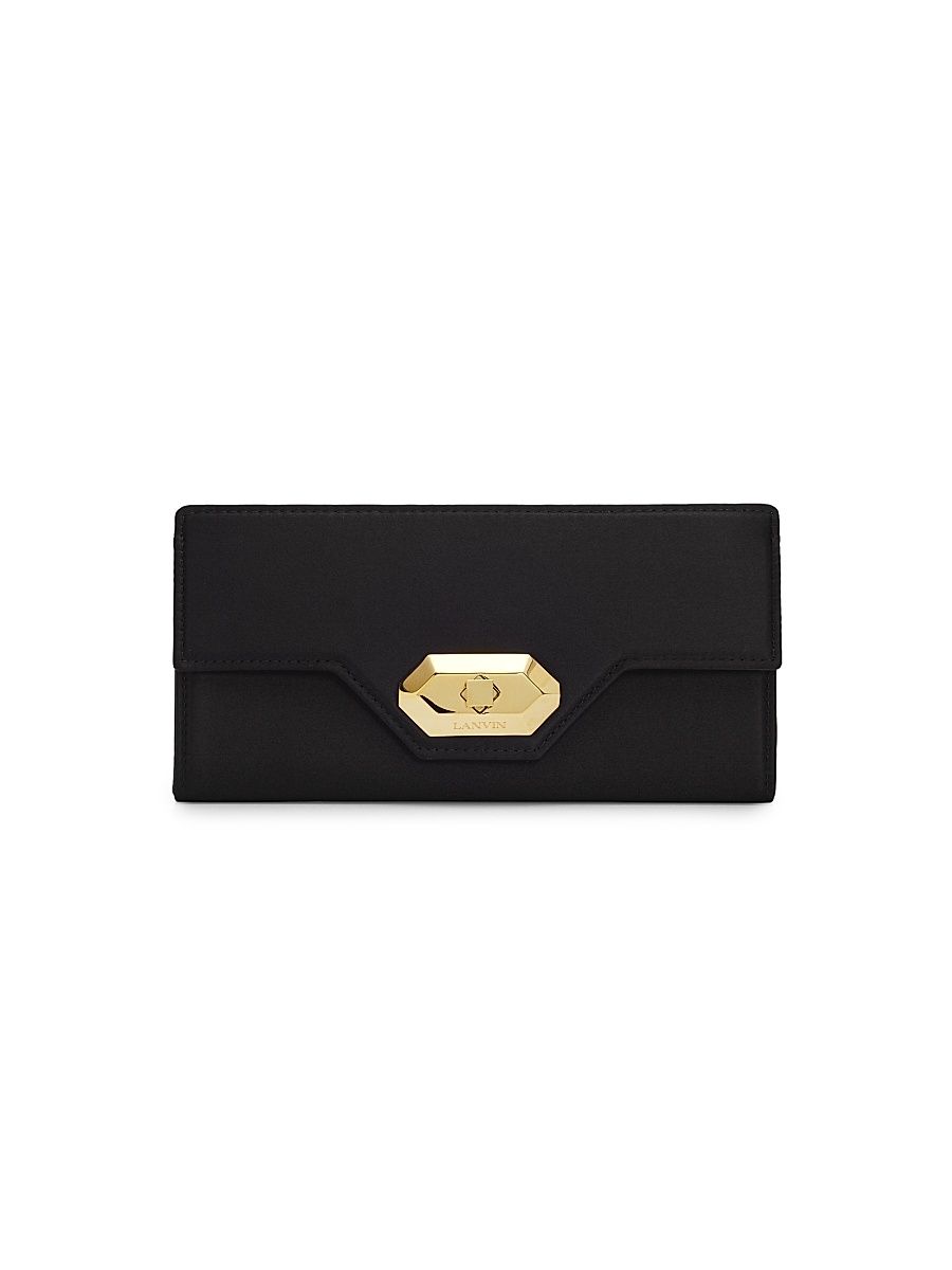 Women's Small Silk Evening Pouch - Black