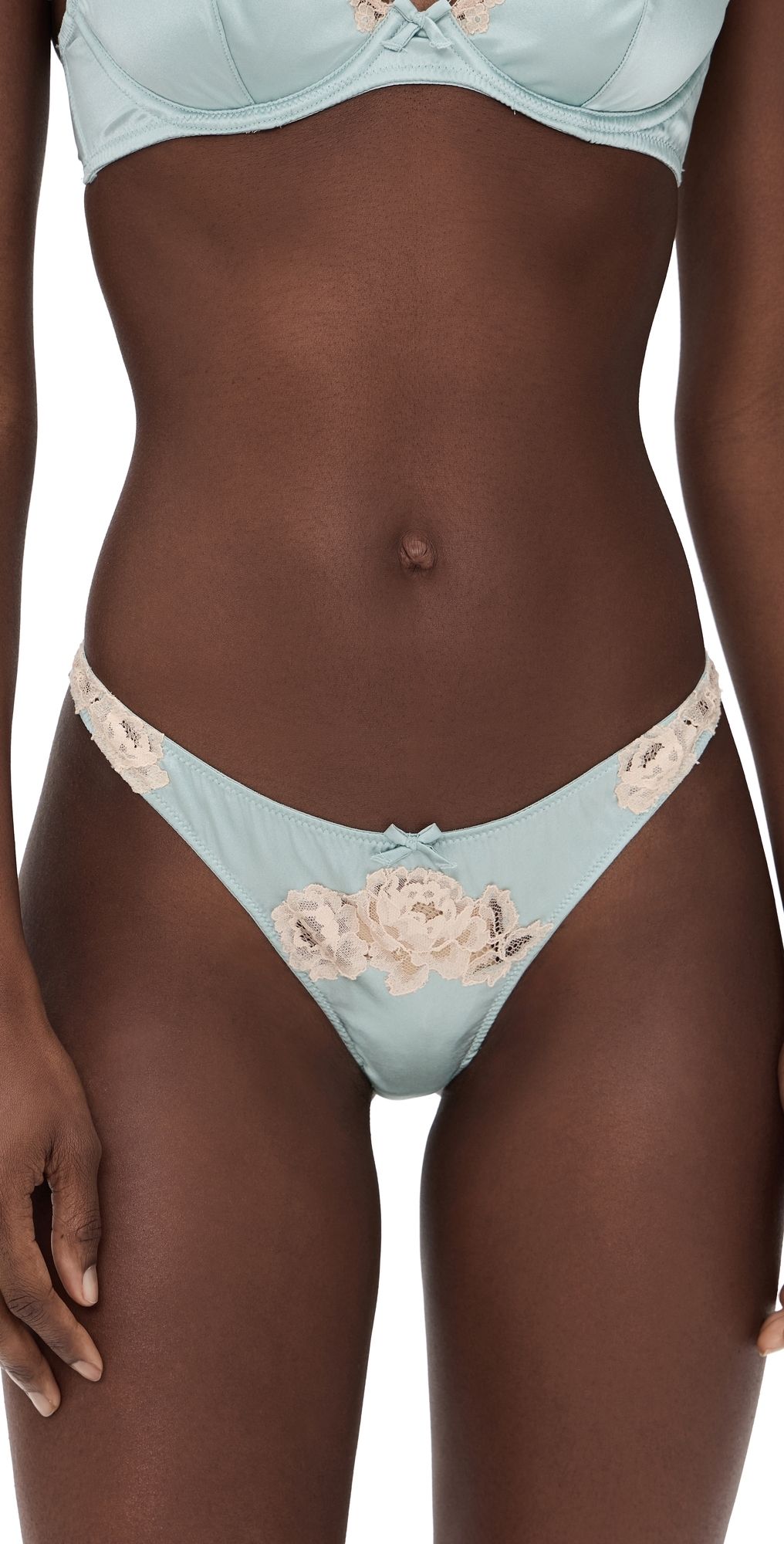 Fleur du Mal Juliet Lace Thong Frosted Mint 4