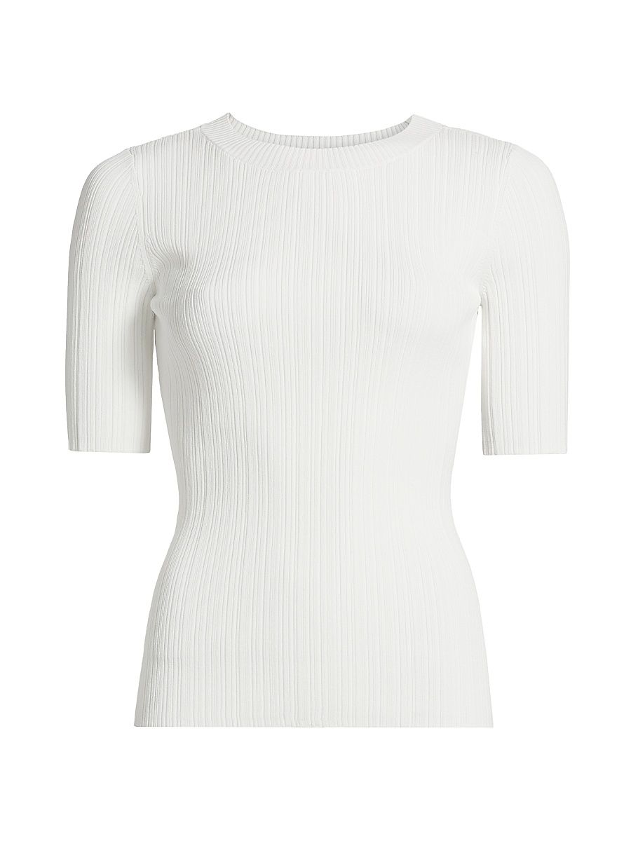 Women's Aranea Rib-Knit T-Shirt - White - Size Large