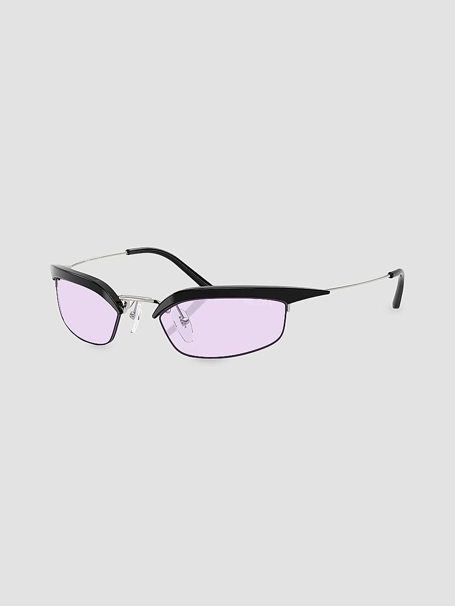 Prada Women's 52MM Rectangular Sunglasses - Purple Black