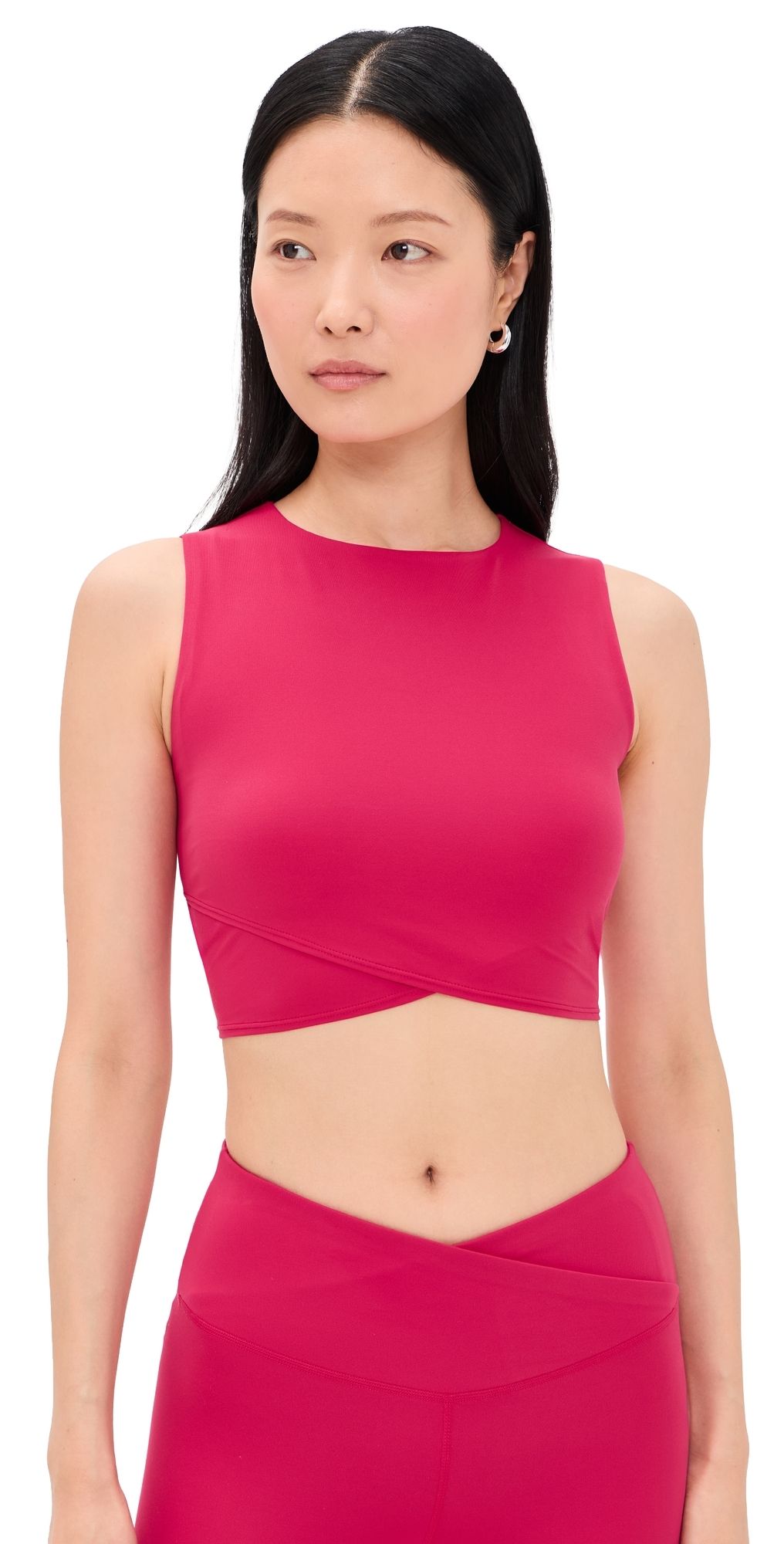Sweaty Betty All Day Cropped Wrap Tank Crimson Red XL