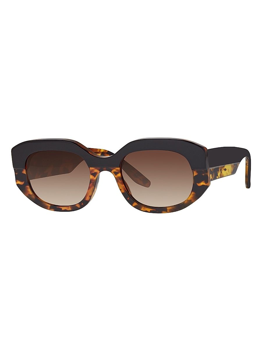 Women's Sueno 51MM Rectangular Sunglasses - Gradient Brown Black Topaz