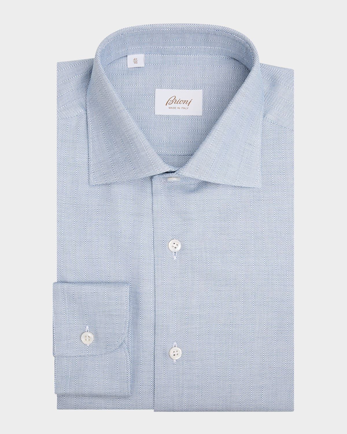 Men & apos;s Cotton Herringbone Dress Shirt