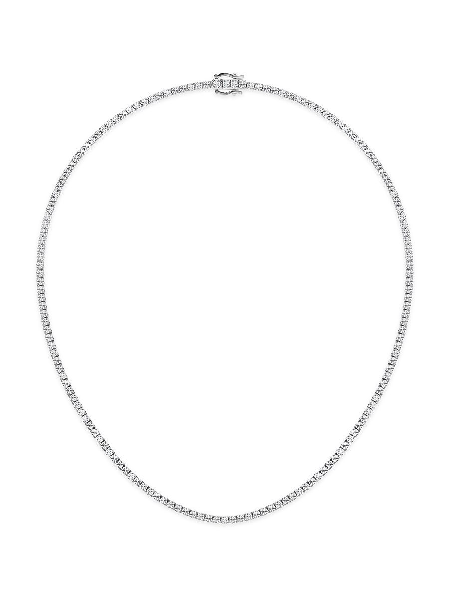 Women's 14K White Gold & Lab-Grown Diamond Tennis Necklace/5.00-20.00 TCW - 15 Ctw - Size 16.5