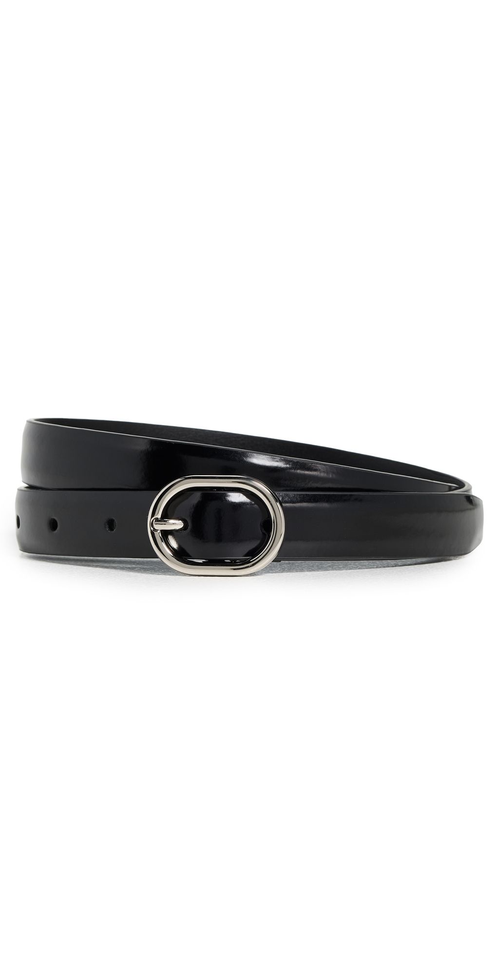 Vince 20mm Spazzolato Leather Belt Black/Palladium XS
