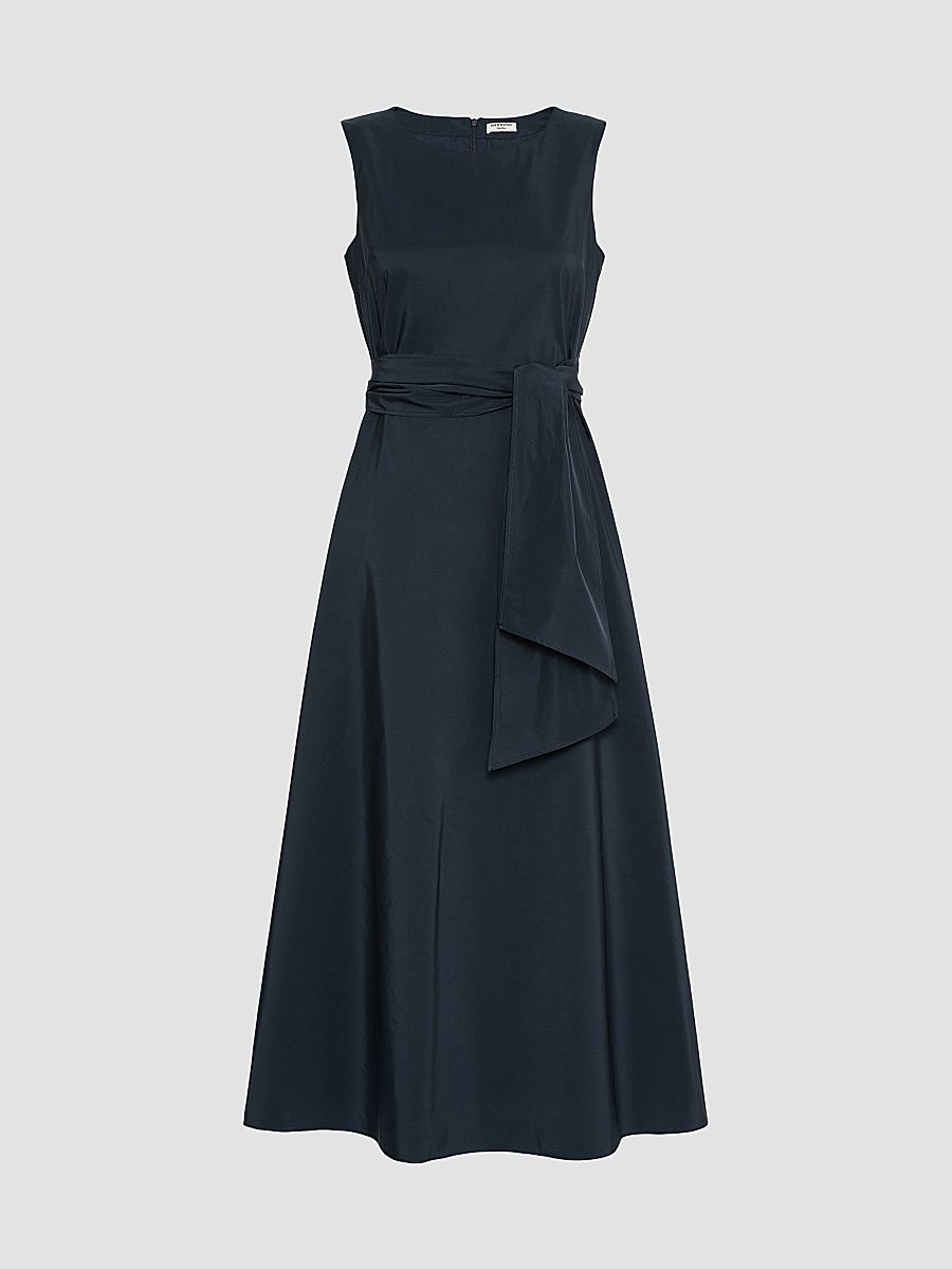 Women's Flared Taffeta Dress - Navy - Size 0