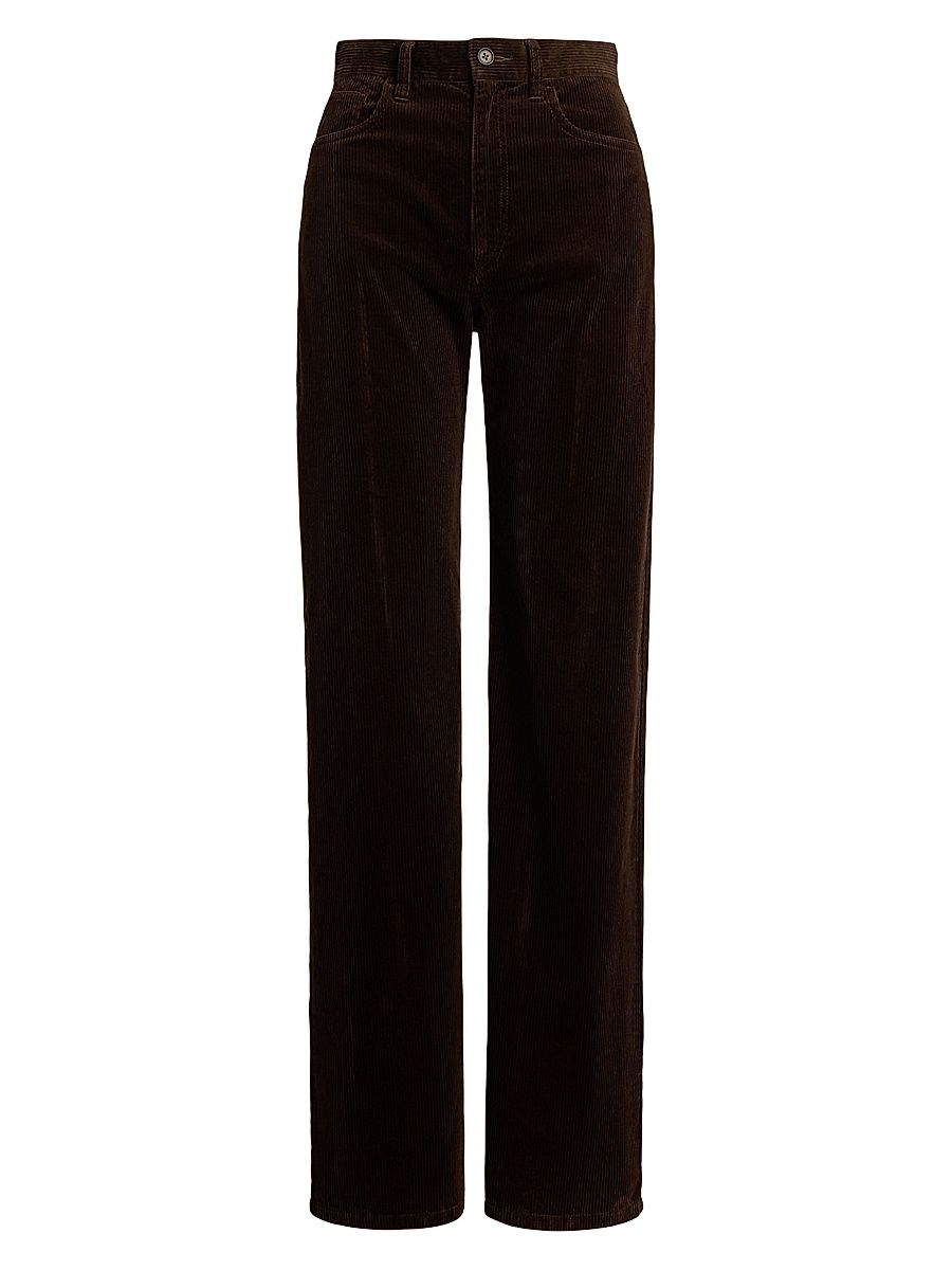 Women's Corduroy Wide-Leg Pants - Dark Beech - Size 4