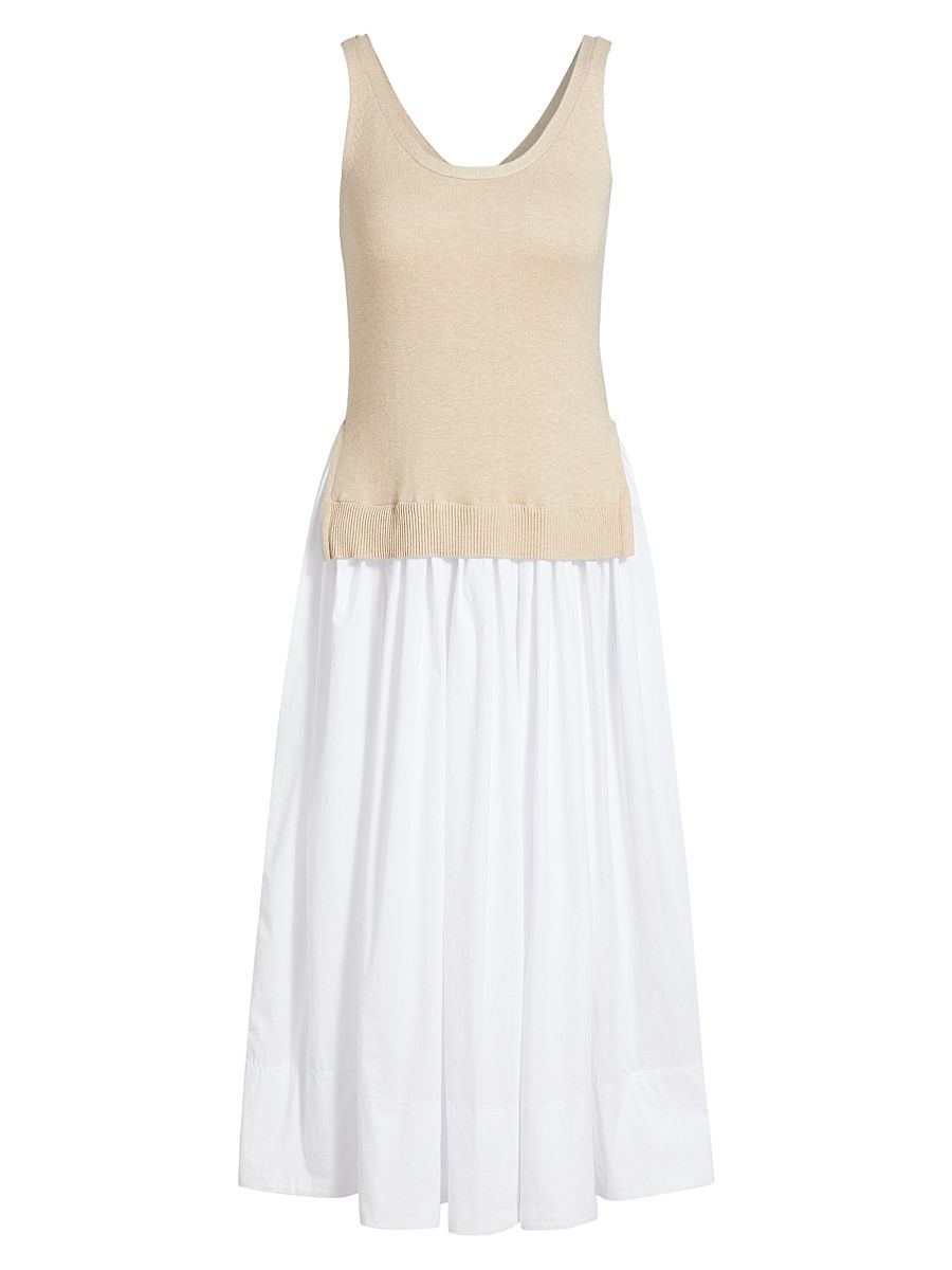 Women's Corey Layered Midi-Dress - Camel White - Size XL
