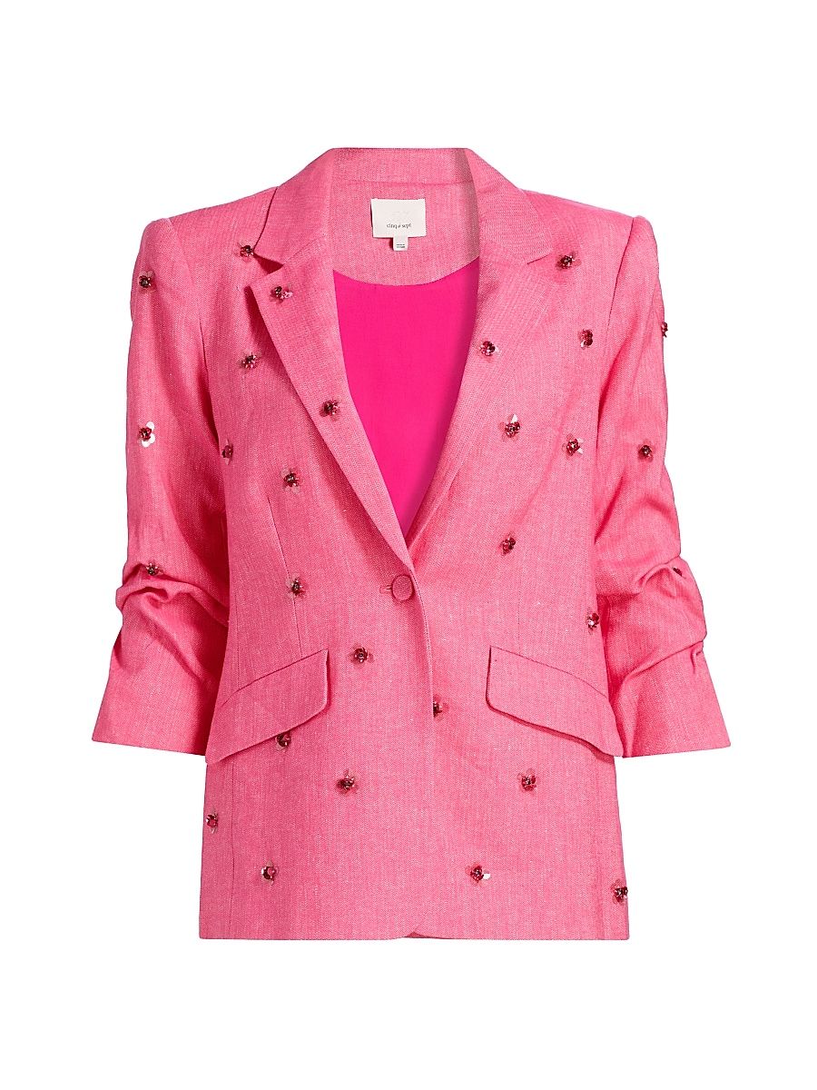Women's Kylie Wildflower Pailette Blazer - Azalea - Size 16