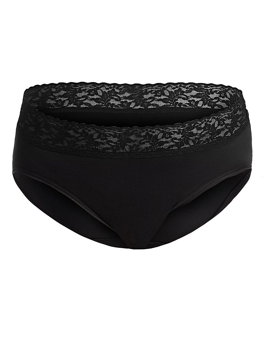 Women's Plus Cotton French Brief - Black - Size 22