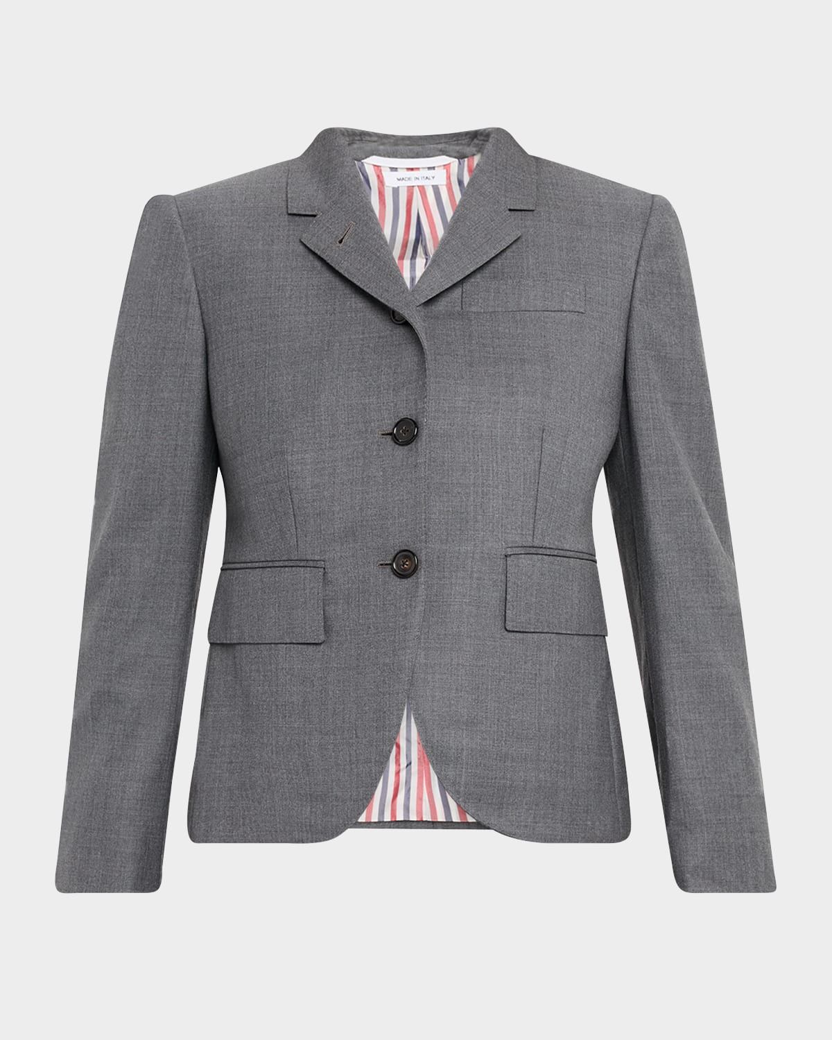High-Armhole Single-Breasted Twill Sport Coat