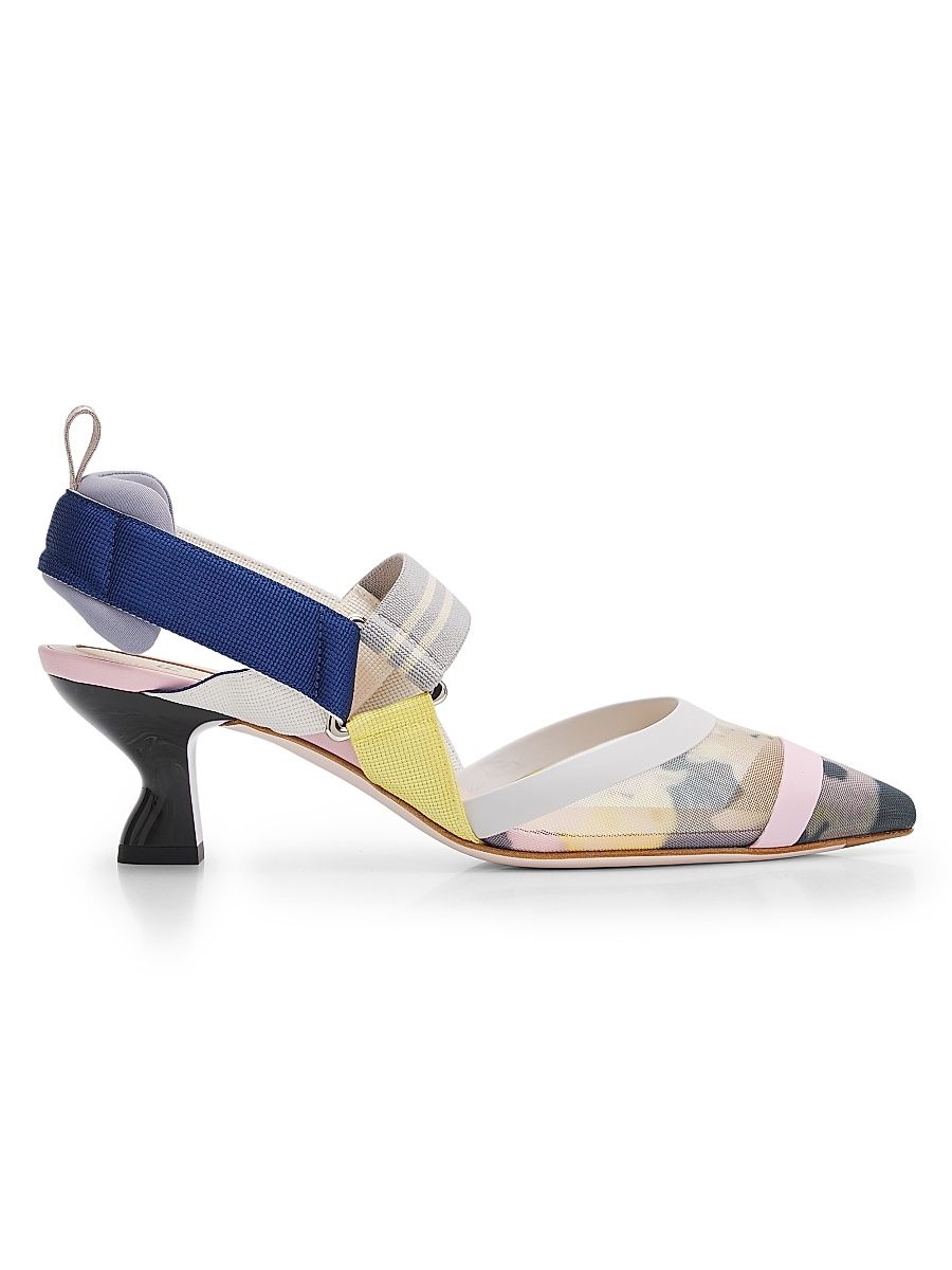 Women's Colibri 55MM Mesh Slingback Pumps - Nero Multi Grigio Scur - Size 12